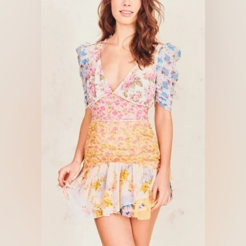 LoveShackFancy Arlo Dress ~ Picnic Patchwork size 6